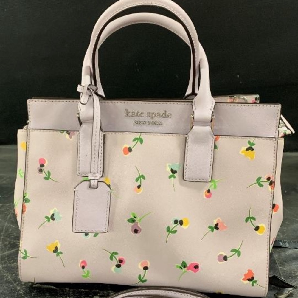 Kate Spade Cameron Floral Gray Handbag